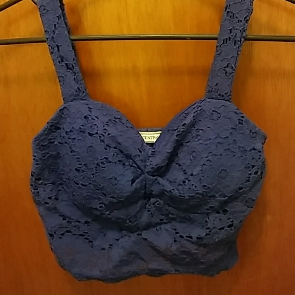 Blue Lace Crop Top 🗣️💜💜